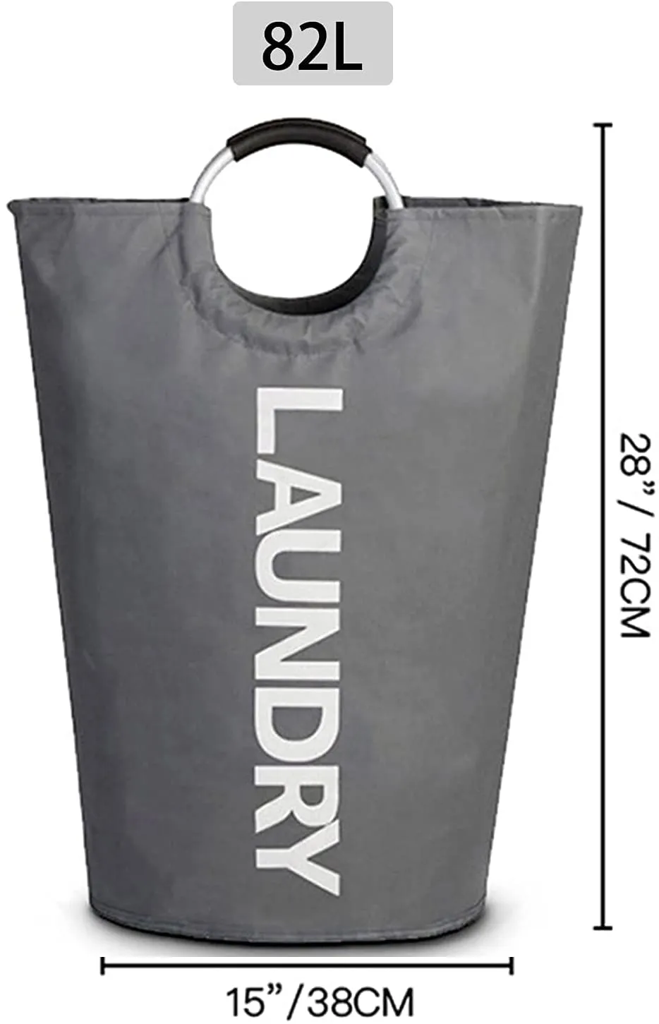 82L Foldable Laundry Hamper Collapsible Large Clothes Bag with Easy Carry Handle