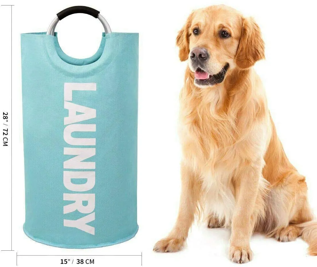 82L Foldable Laundry Hamper Collapsible Large Clothes Bag with Easy Carry Handle
