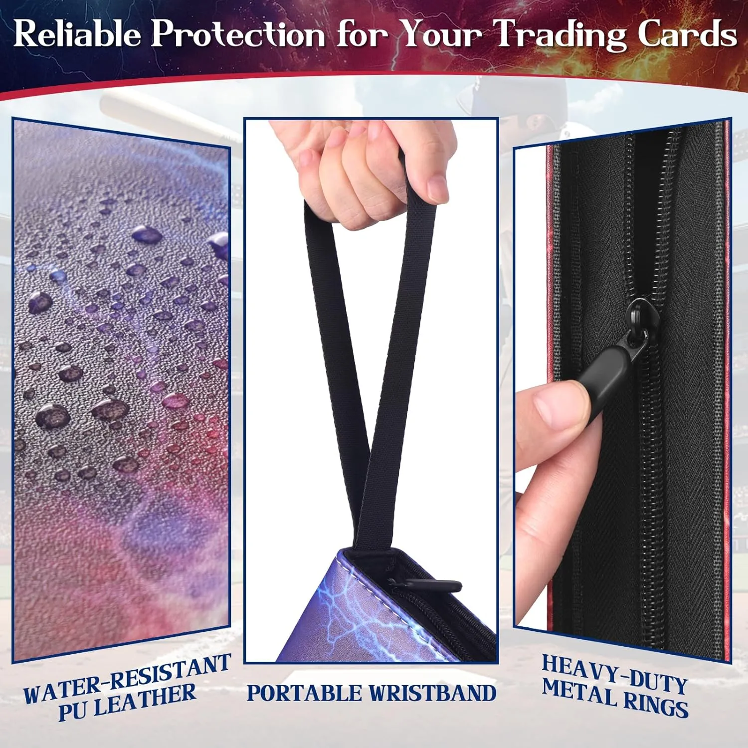 900 Pockets Baseball Card Binder for Trading Cards, 9 Pocket Sports Card Binder Durable Card Holder Album Baseball Card Protectors for MTC,TCG, Game Cards, Sports Cards