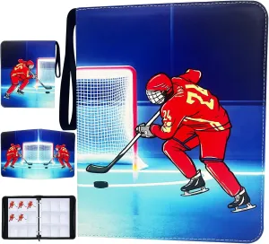 900 Pockets Hockey Cards Binder,Trading Cards Holder Card Collectors Album,Trading Card Binder 9 Pocket with 50 Removable Sleeves for Hockey Card and Sports Card