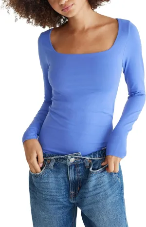 AEROPOSTALE Women's Seriously Soft Sculpt Square Neck Long Sleeve Top