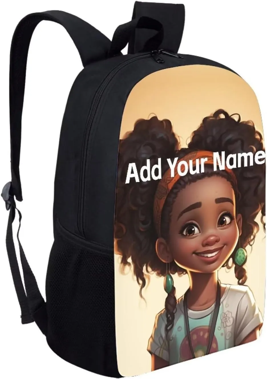 African Custom Name Backpack for School Girls 3rd Grade/4Th Grade Back to School Afro Personalized Bookbag for Kids 4-6/3-5 Student Book Bag
