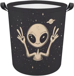 Alien Universe Large Laundry Basket Laundry Hamper Bag Washing Bin Collapsible Tall With Handles Travel Bathroom College