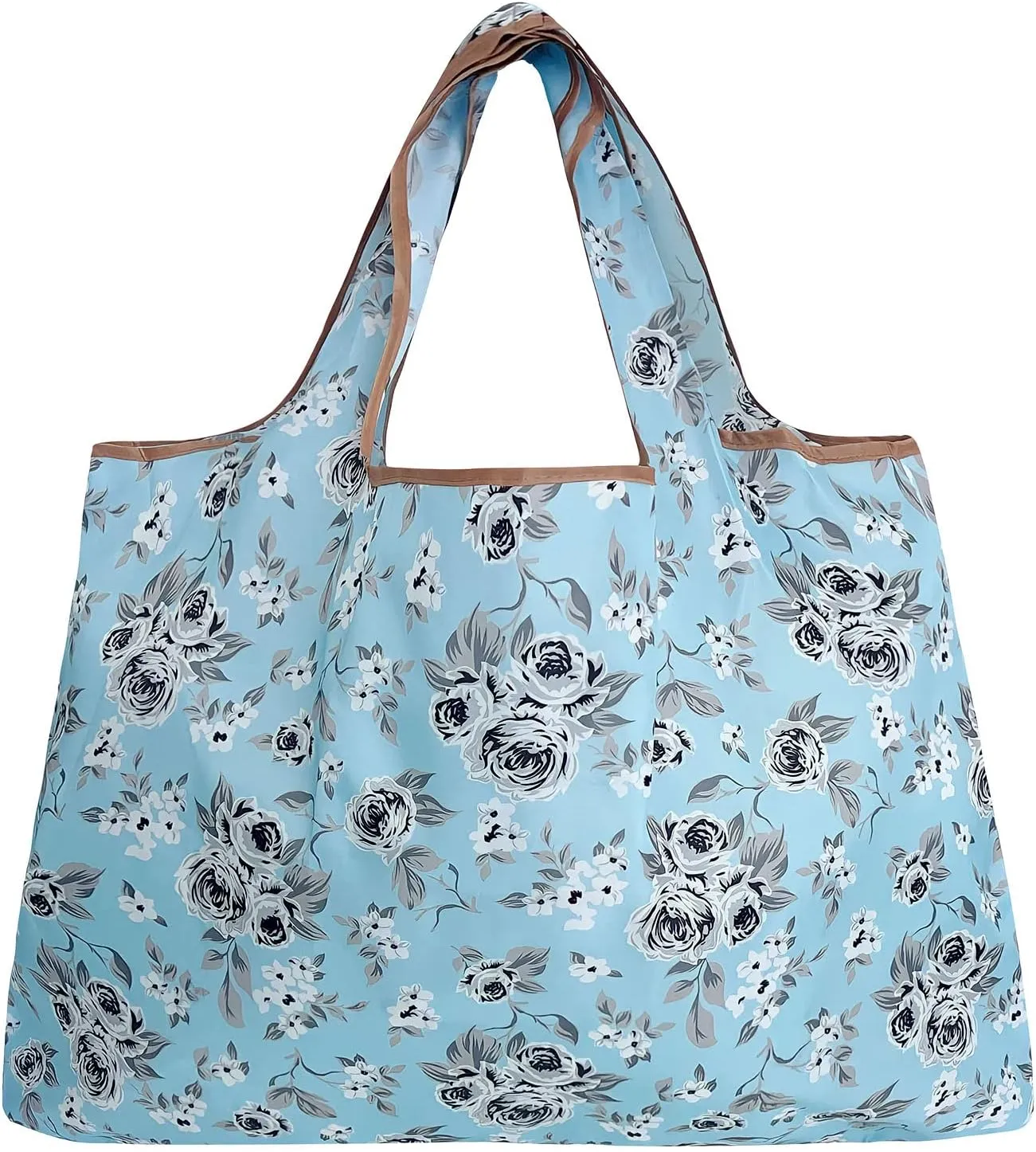 alldyrew Large Foldable Tote Nylon Reusable Grocery Bag, 3 Pack