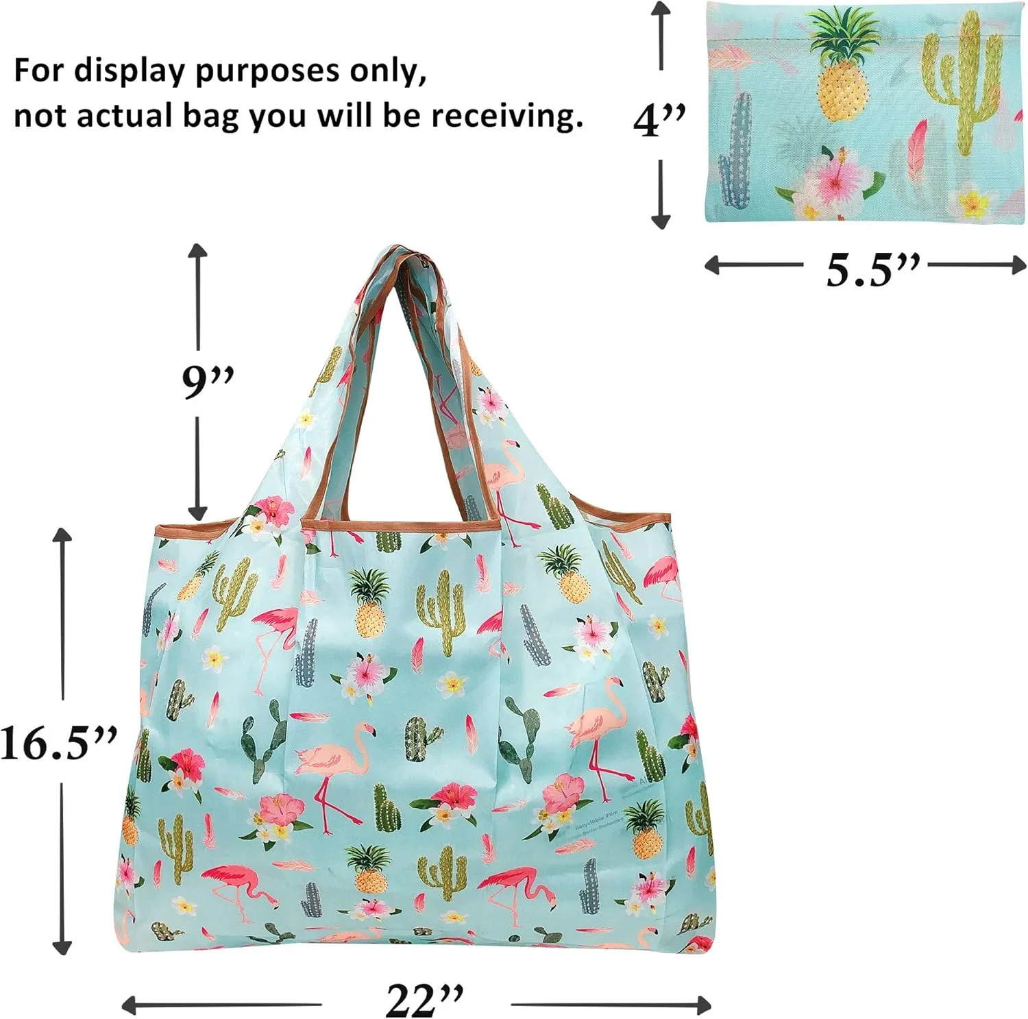 allydrew Eco-Friendly Large Nylon Reusable Shopping Bags (Set of 3)