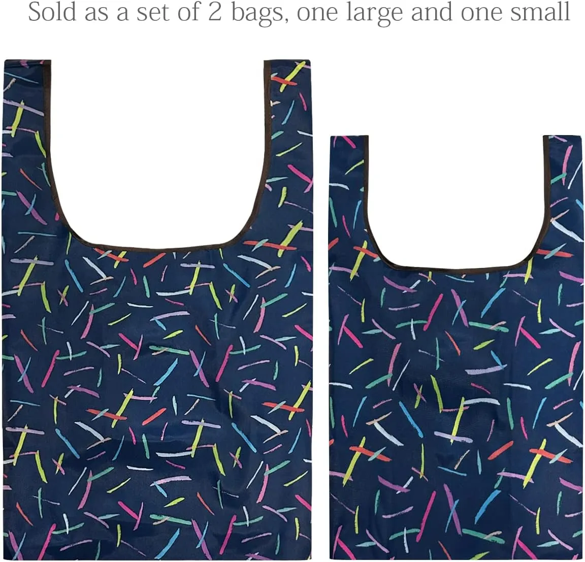 allydrew JoliBag Nylon Reusable Grocery Bag, 2 Pack, Sprinkles