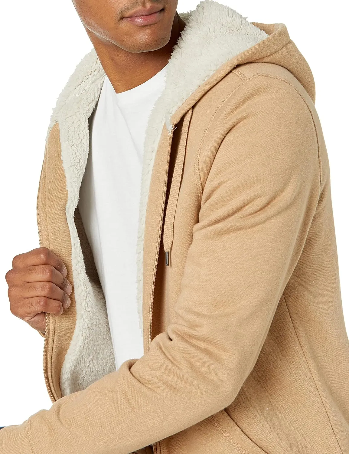 Amazon Essentials Hoodie For Men, Sherpa-Lined Full-Zip Fleece Sweatshirt