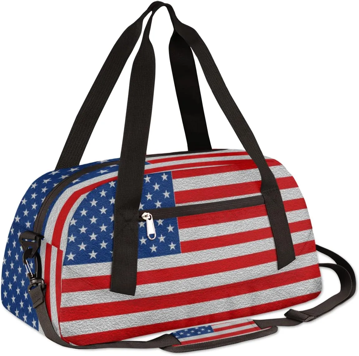 American Flag 4th Of July Kids Duffel Bag for Girls Boys Teens, Oil Painting Dance Bag Overnight Small Duffel Bag Carry On Weekend Sports Gym Travel Bag for School Practice Gymnastics Ballet