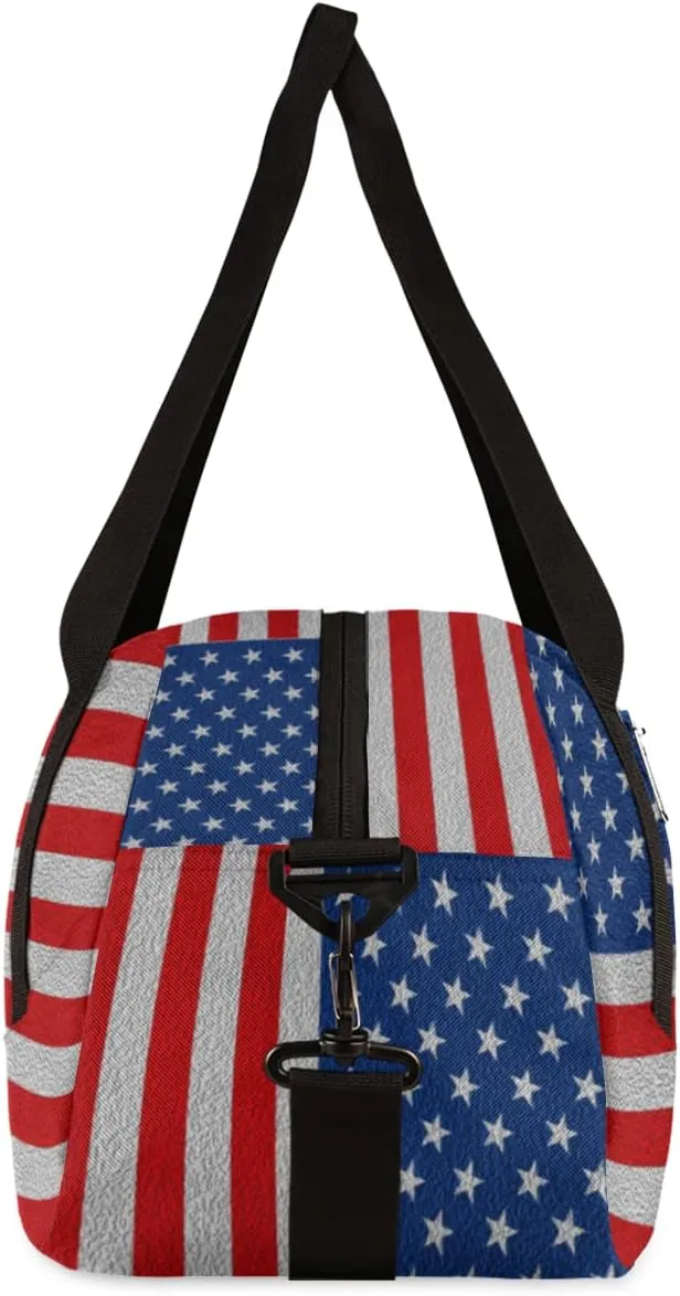 American Flag 4th Of July Kids Duffel Bag for Girls Boys Teens, Oil Painting Dance Bag Overnight Small Duffel Bag Carry On Weekend Sports Gym Travel Bag for School Practice Gymnastics Ballet