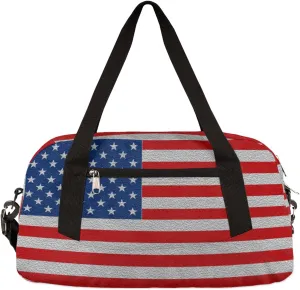 American Flag 4th Of July Kids Duffel Bag for Girls Boys Teens, Oil Painting Dance Bag Overnight Small Duffel Bag Carry On Weekend Sports Gym Travel Bag for School Practice Gymnastics Ballet