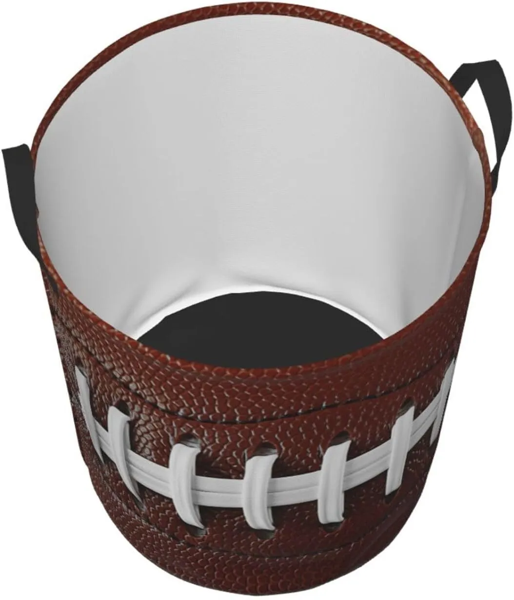 American Football Sport Laundry Basket Waterproof Oxford Fabric Foldable Laundry Hamper Circular Toy Storage Organizer Dirty Clothes Basket for Bedroom Bathroom College Dorm Living Room Nursery