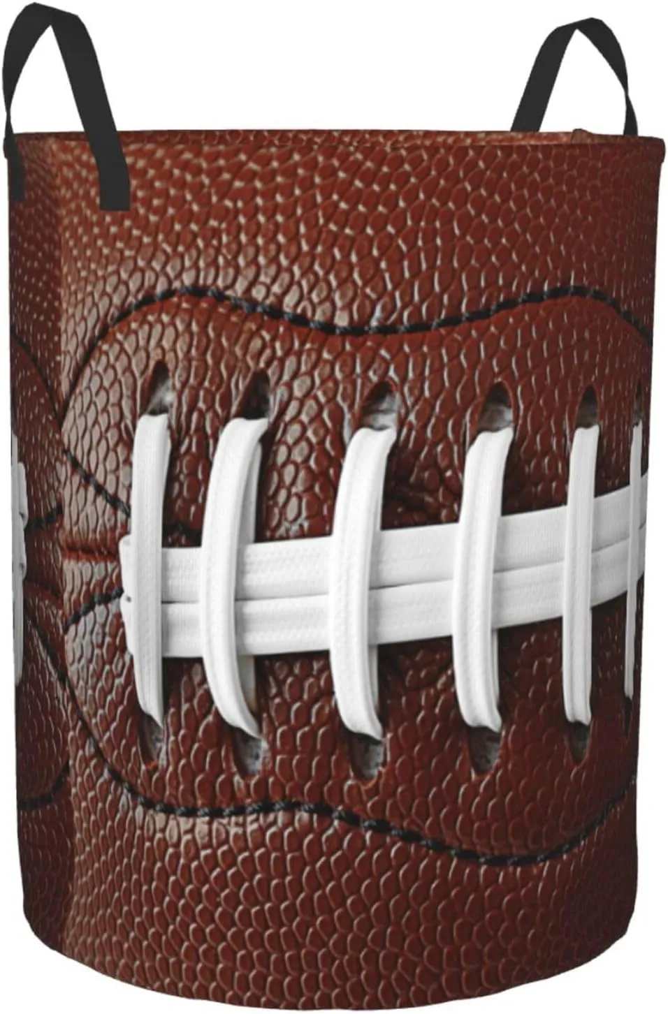 American Football Sport Laundry Basket Waterproof Oxford Fabric Foldable Laundry Hamper Circular Toy Storage Organizer Dirty Clothes Basket for Bedroom Bathroom College Dorm Living Room Nursery