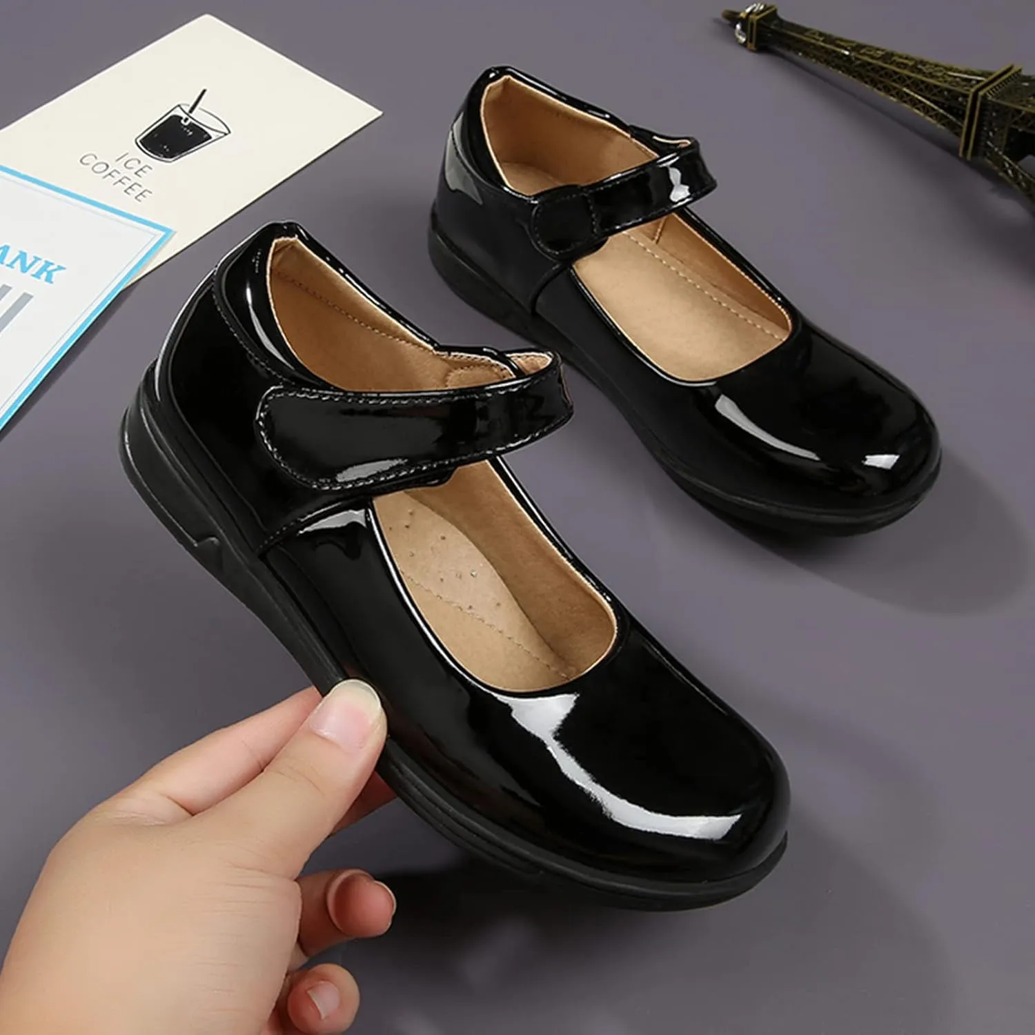 Amtidy Girls School Uniform Shoes Mary Jane School Wedding Party Flat Shoes