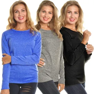 Angelina Women's Fleece Lined Long Sleeve Thermal Top