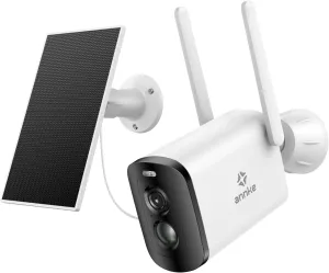 ANNKE Solar Outdoor Wireless Camera, Solar Panel with 4MP Camera for Home Security, Two-Way Audio, Human Detection, Dual Light, PIR Detection, Color Night Vision, Up to 128G Storage, Alexa
