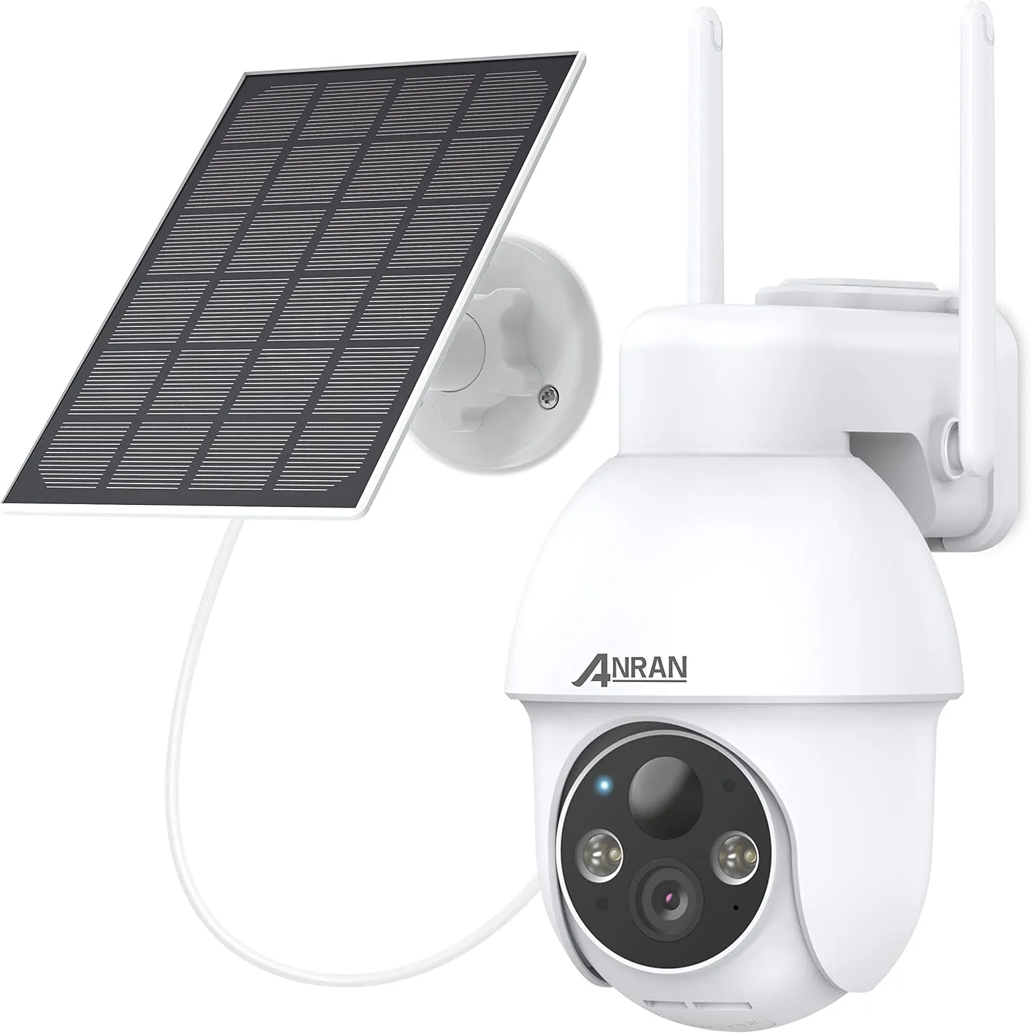 ANRAN 2K/3MP Solar Wireless Camera Outdoor, 360° PTZ Camera Battery-Powered for Home Security, PIR Motion Detection, Color Night Vision, Two-Way Audio, Works with Alexa