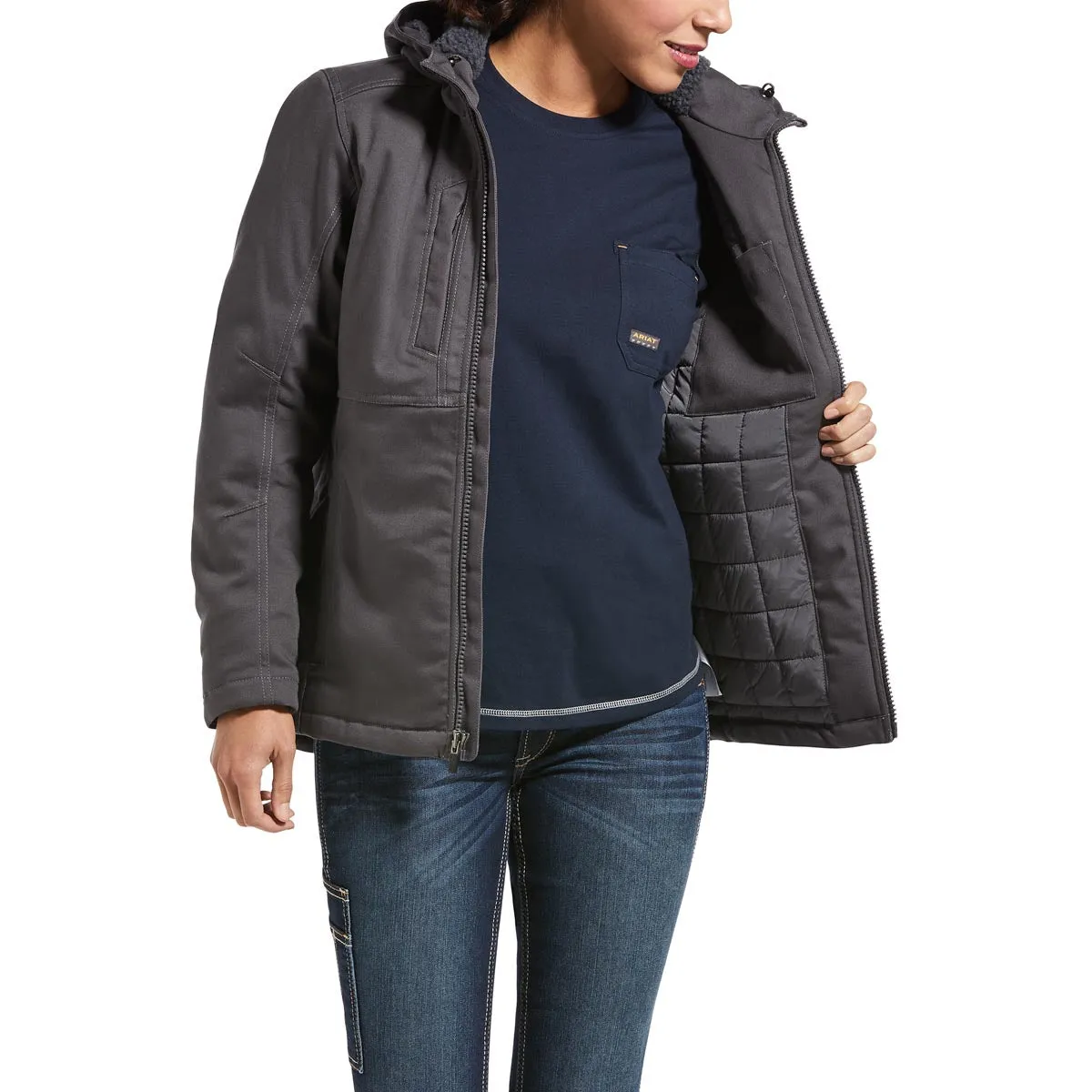 Ariat 10032917 Women's Rebar DuraCanvas Insulated Jacket - Rebar Grey