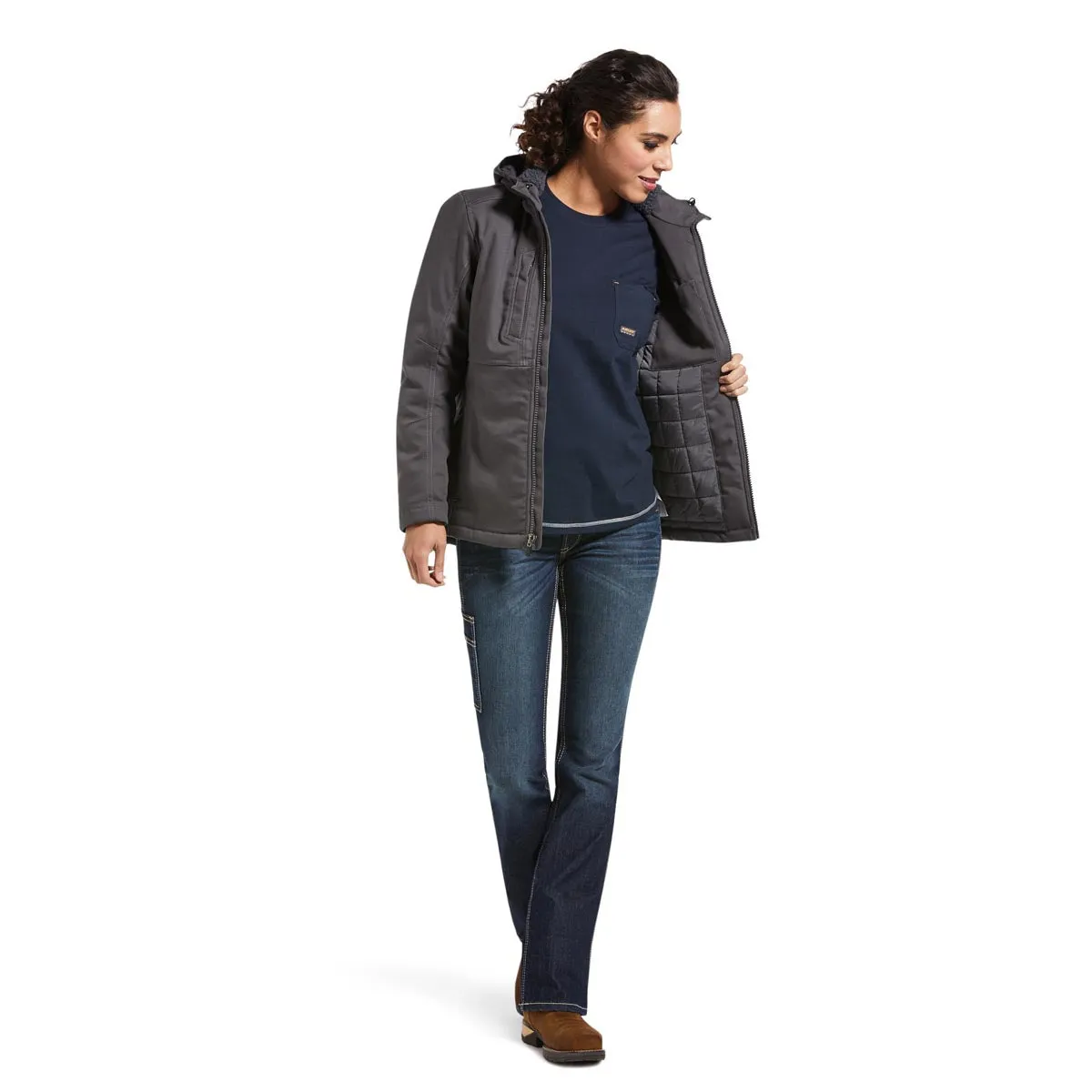 Ariat 10032917 Women's Rebar DuraCanvas Insulated Jacket - Rebar Grey