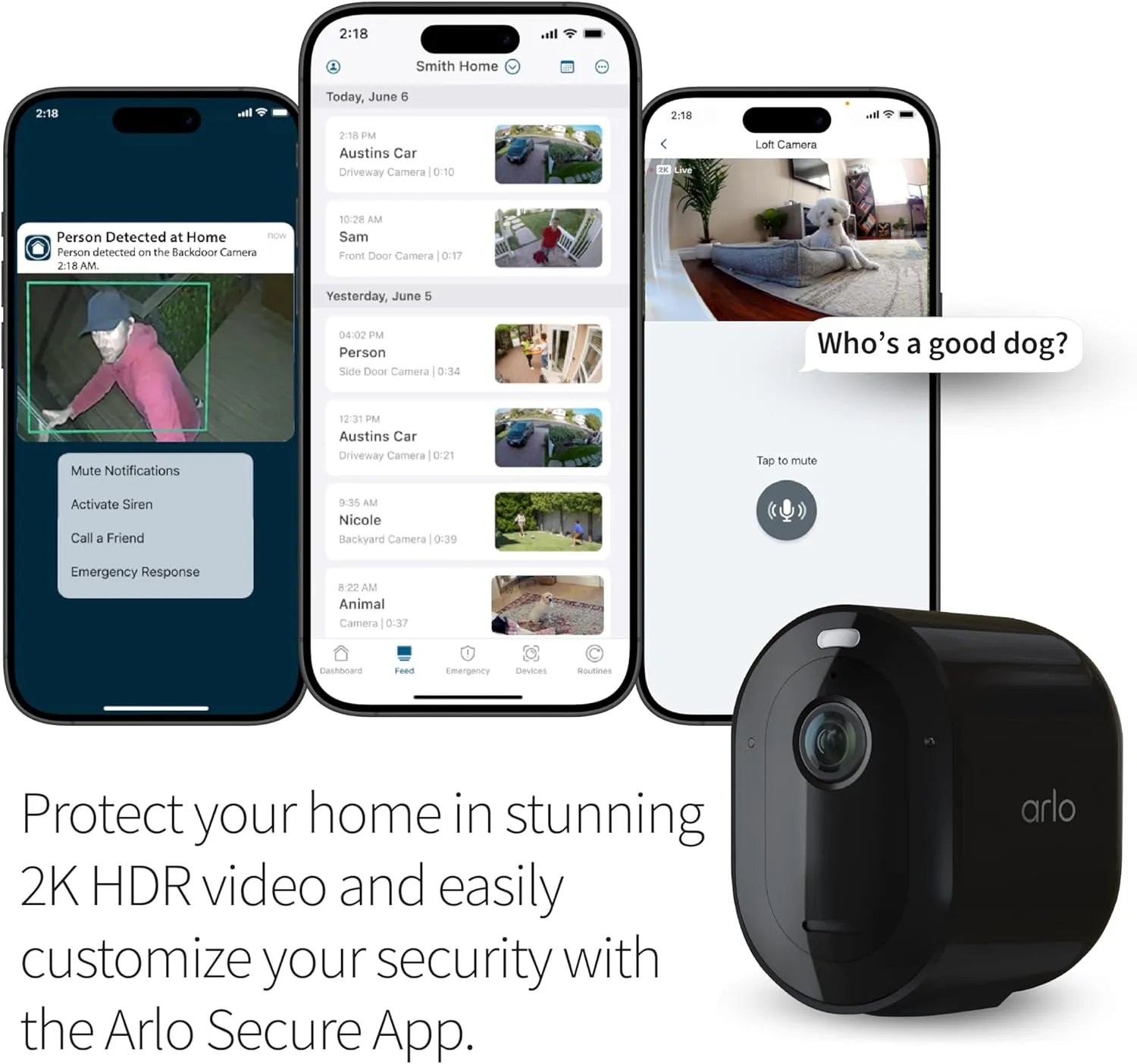 Arlo Pro 5S 2K Spotlight Camera - 2 Pack - Security Cameras Wireless Outdoor, Dual Band Wi-Fi, Color Night Vision, 2-Way Audio, Home Security Cameras, Home Improvement, Black – VMC4260B