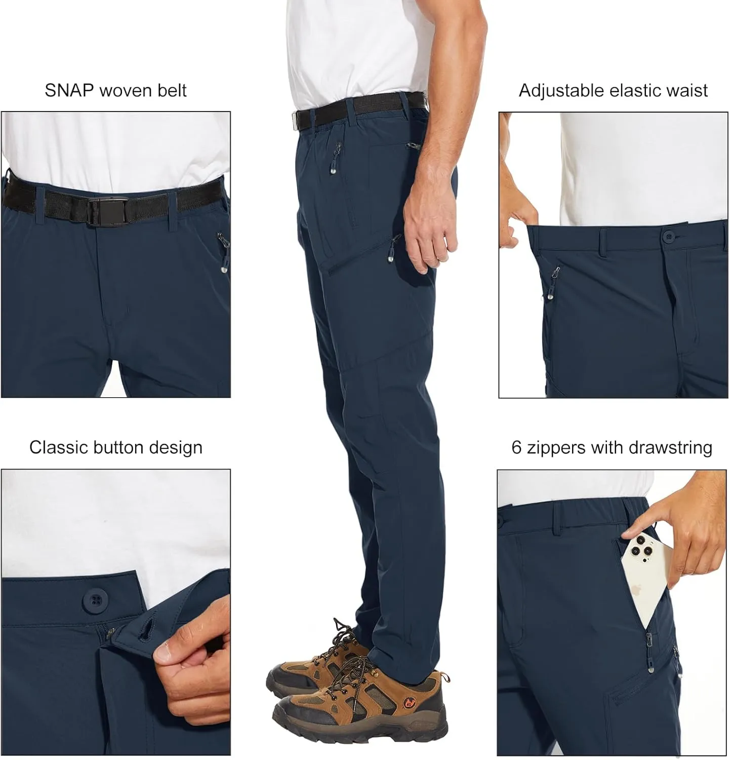 Arunlluta Hiking Pants for Men, Hiking Travel Pants Water-Resistant Mens Work Pants Stretch Quick Dry Lightweight