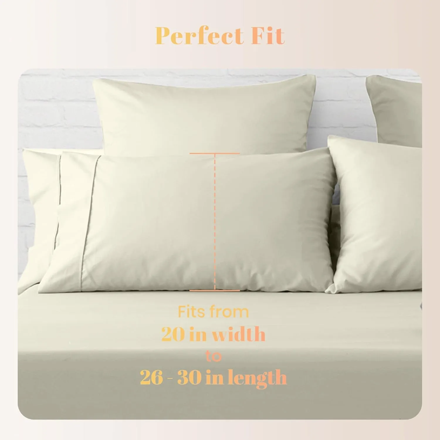 Ashton Sheets Luxury Egyptian Cotton Standard/Queen Pillow Cases Set of 2-800 Thread Count Standard/Queen Pillowcases, Soft, Sateen Weave Cooling Pillowcase for Standard/Queen Pillows - Sand