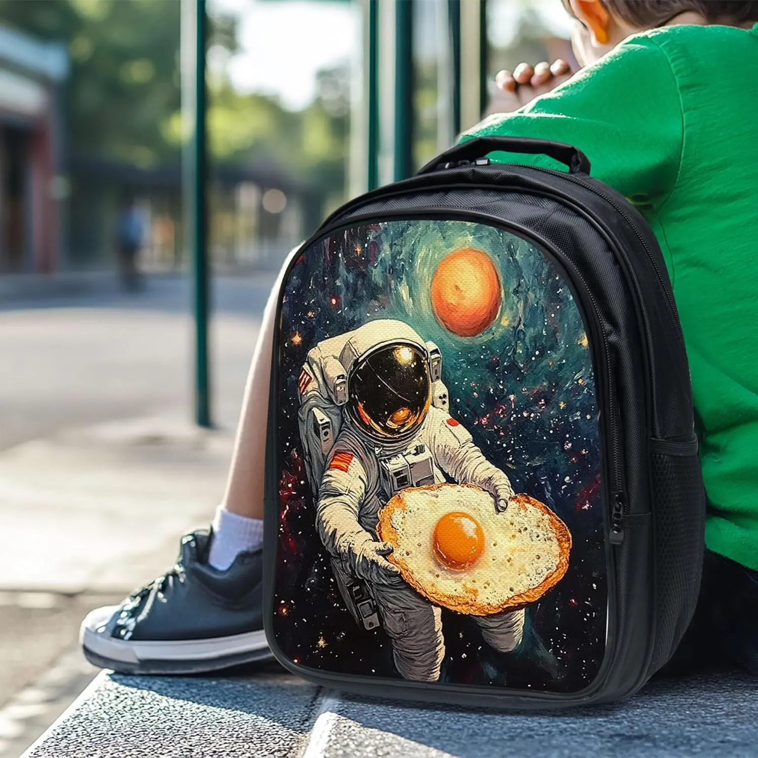 Astronaut Backpack 3 PCS Set for Boys Girls Kids, Fun Space School Bag with Lunch Box Pencil Case, Large Capacity for Elementary Middle School
