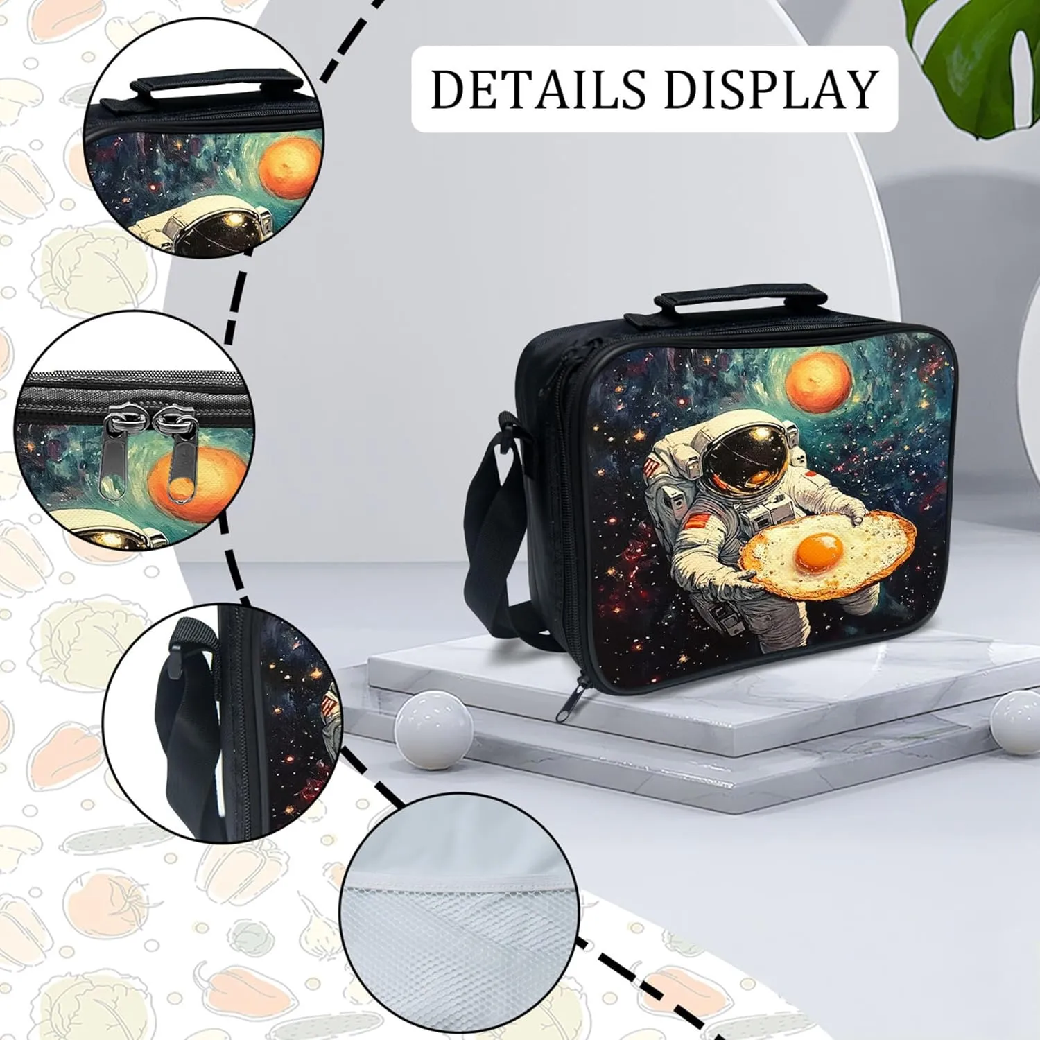 Astronaut Backpack 3 PCS Set for Boys Girls Kids, Fun Space School Bag with Lunch Box Pencil Case, Large Capacity for Elementary Middle School