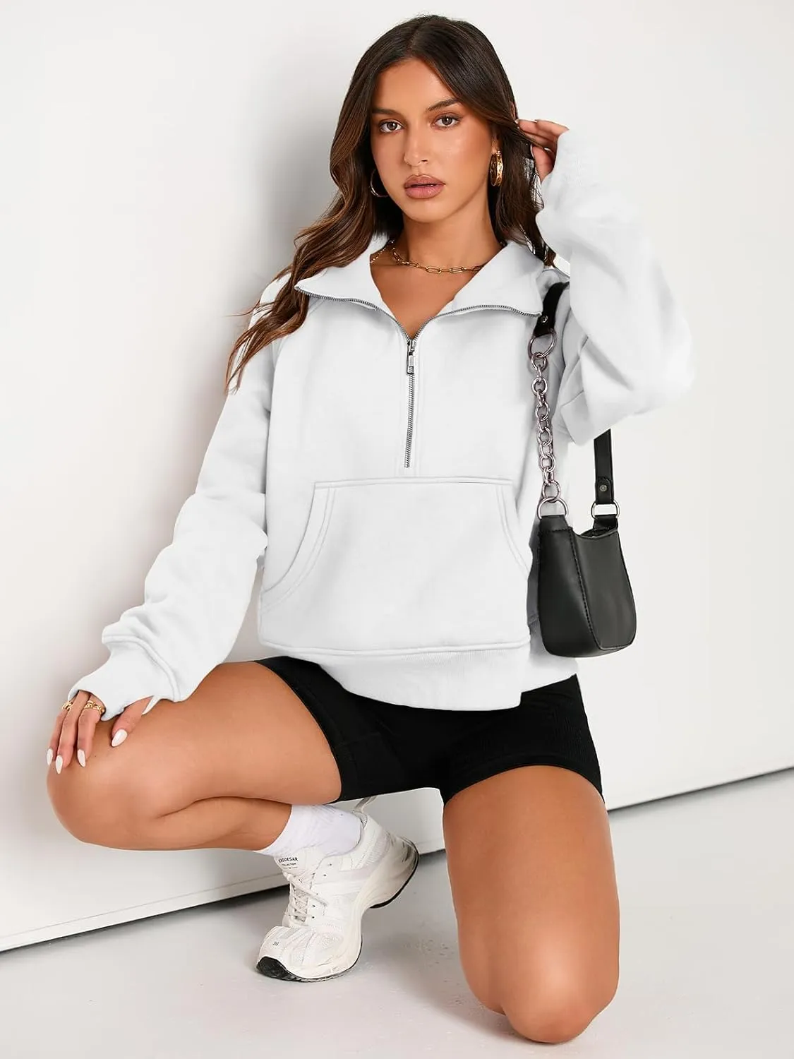 AUTOMET Womens Sweatshirts Half Zip Cropped Pullover Fleece Quarter Zipper Hoodies 2025 Fall Fashion Outfits Clothes
