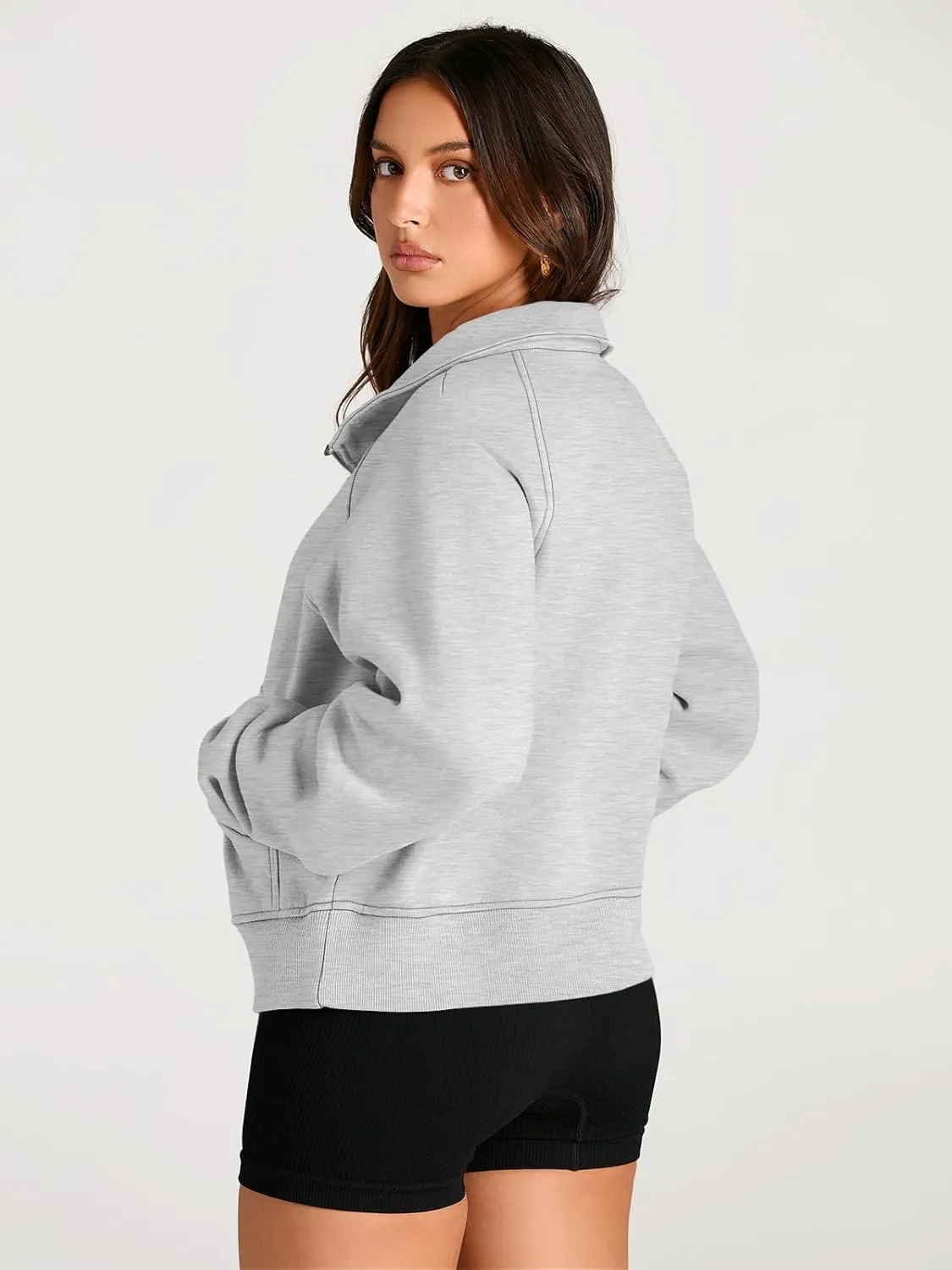 AUTOMET Womens Sweatshirts Half Zip Cropped Pullover Fleece Quarter Zipper Hoodies 2025 Fall Fashion Outfits Clothes