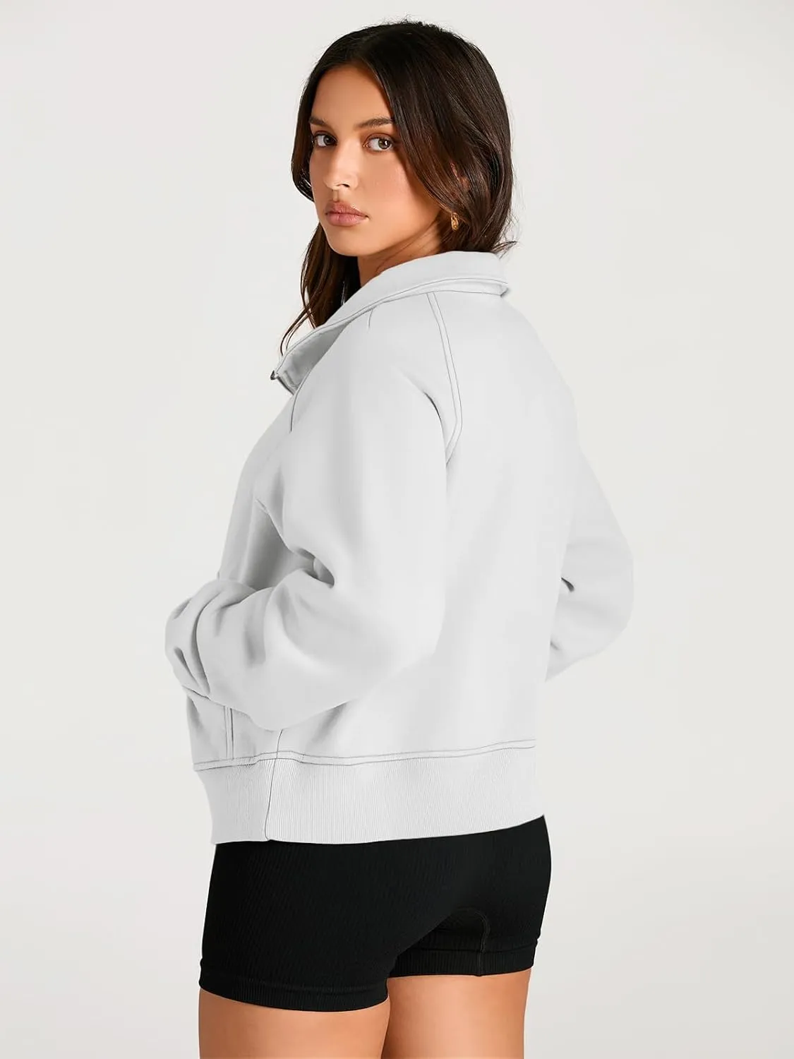 AUTOMET Womens Sweatshirts Half Zip Cropped Pullover Fleece Quarter Zipper Hoodies 2025 Fall Fashion Outfits Clothes