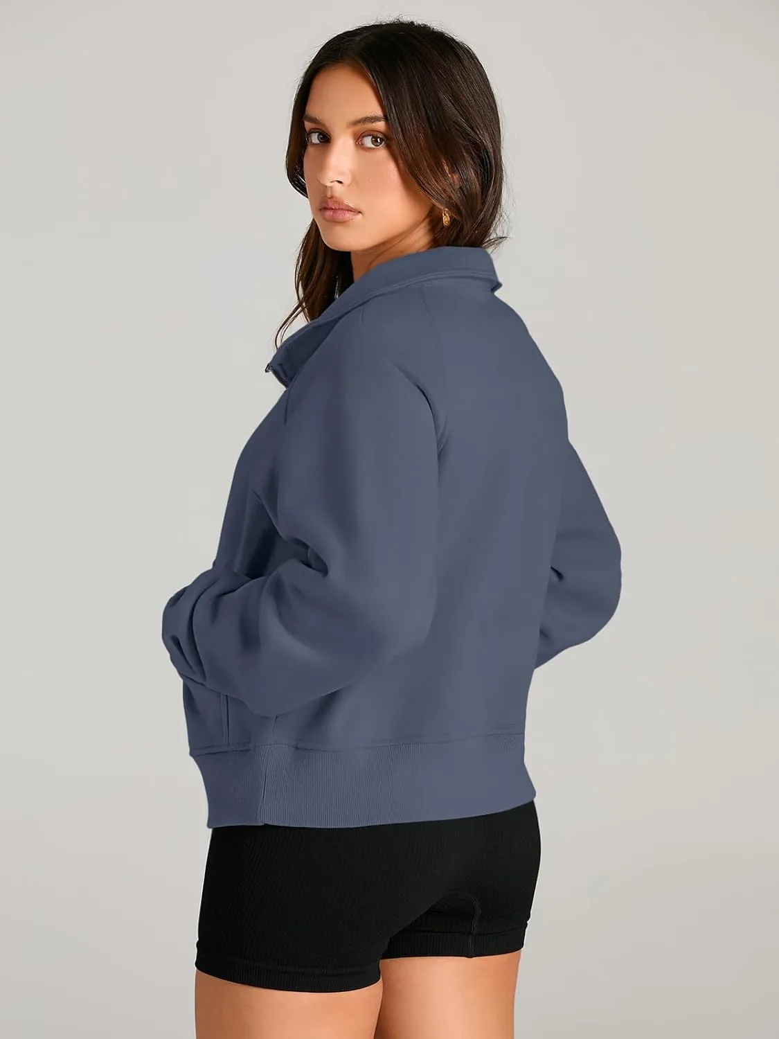 AUTOMET Womens Sweatshirts Half Zip Cropped Pullover Fleece Quarter Zipper Hoodies 2025 Fall Fashion Outfits Clothes
