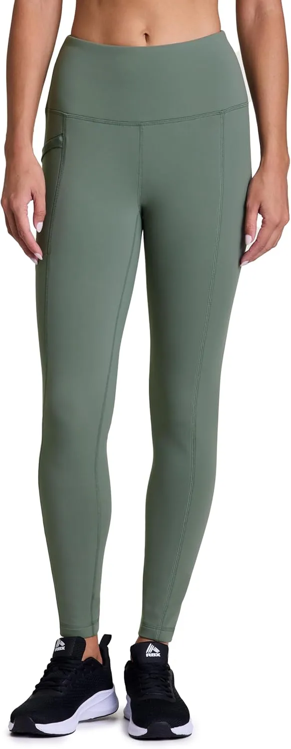 Avalanche Women's Fleece Leggings, High Waist Full Length Fleece Lined Hiking Legging with Zipper Pockets