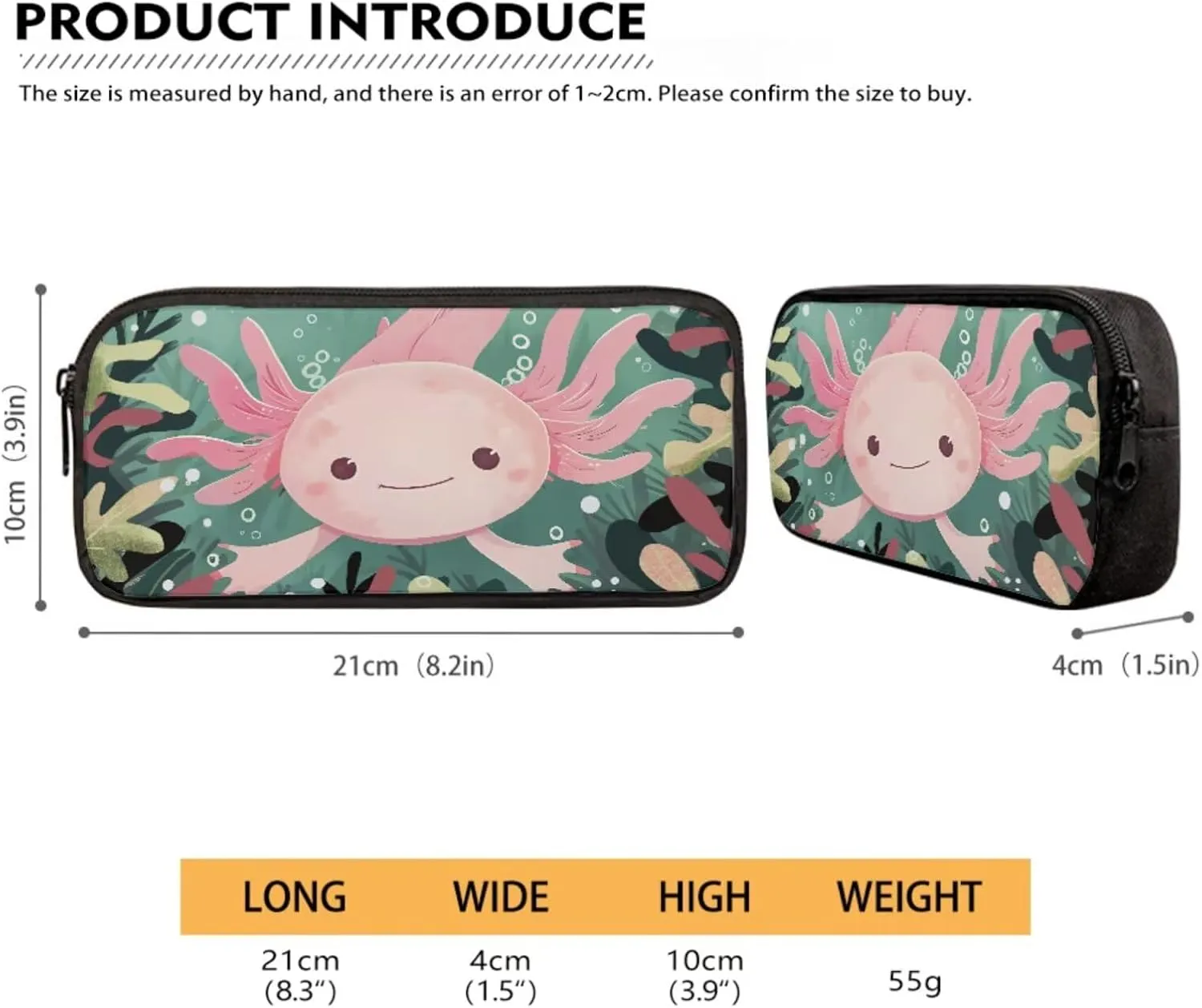 Axolotl Backpack for Girls with Lunch Box 3rd Grade School Bag and Lunch Bag Pencil Case Cute Primary School Bookbag Lunchbox Pencil Case for Kids Age 8-10 10-12