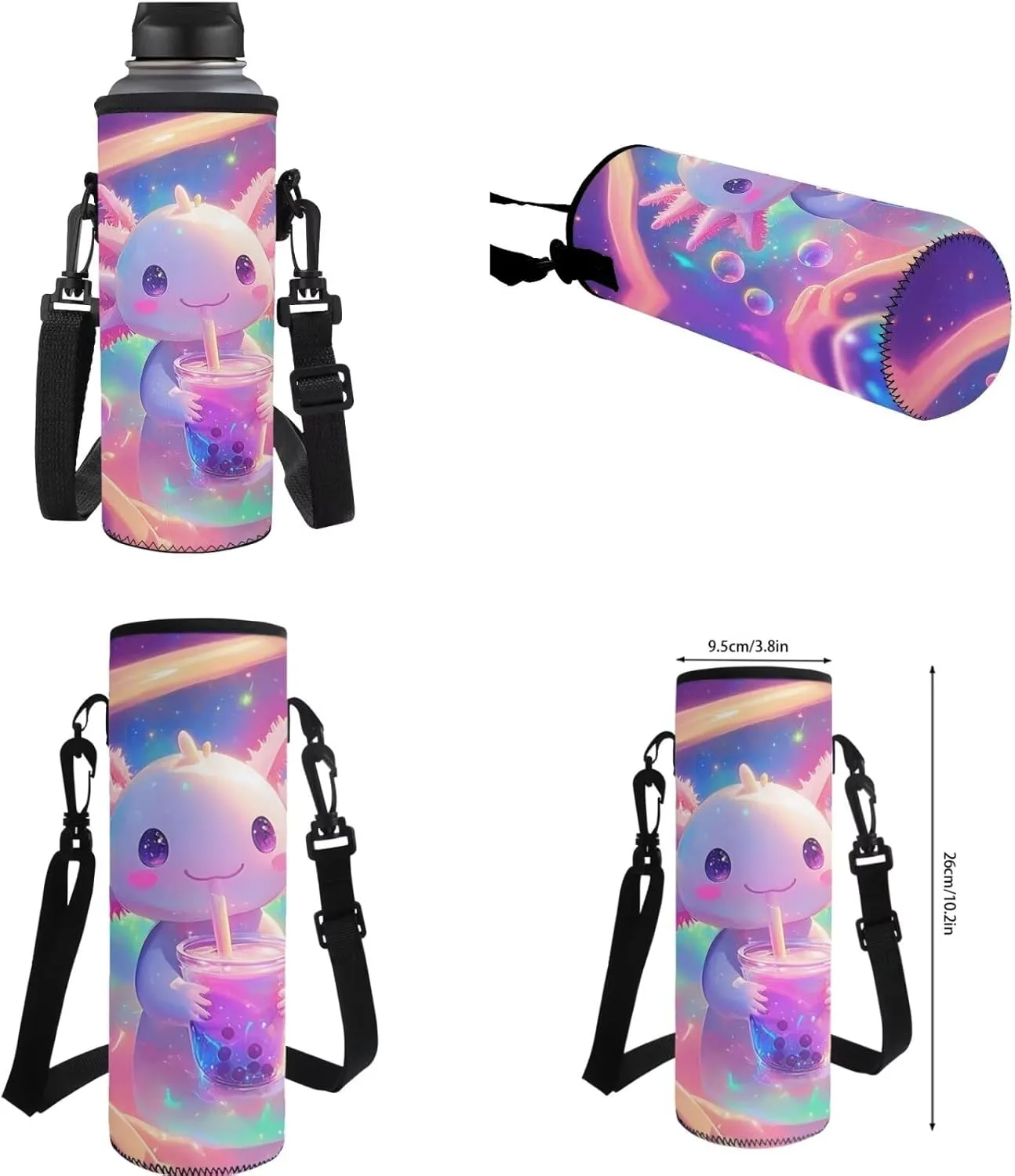 Axolotl Backpack Purse for Girls 8-10 Salamander School Bookbag Set Pencil Case Cute Backpack with Lunch Box for Teen Girls Middle School