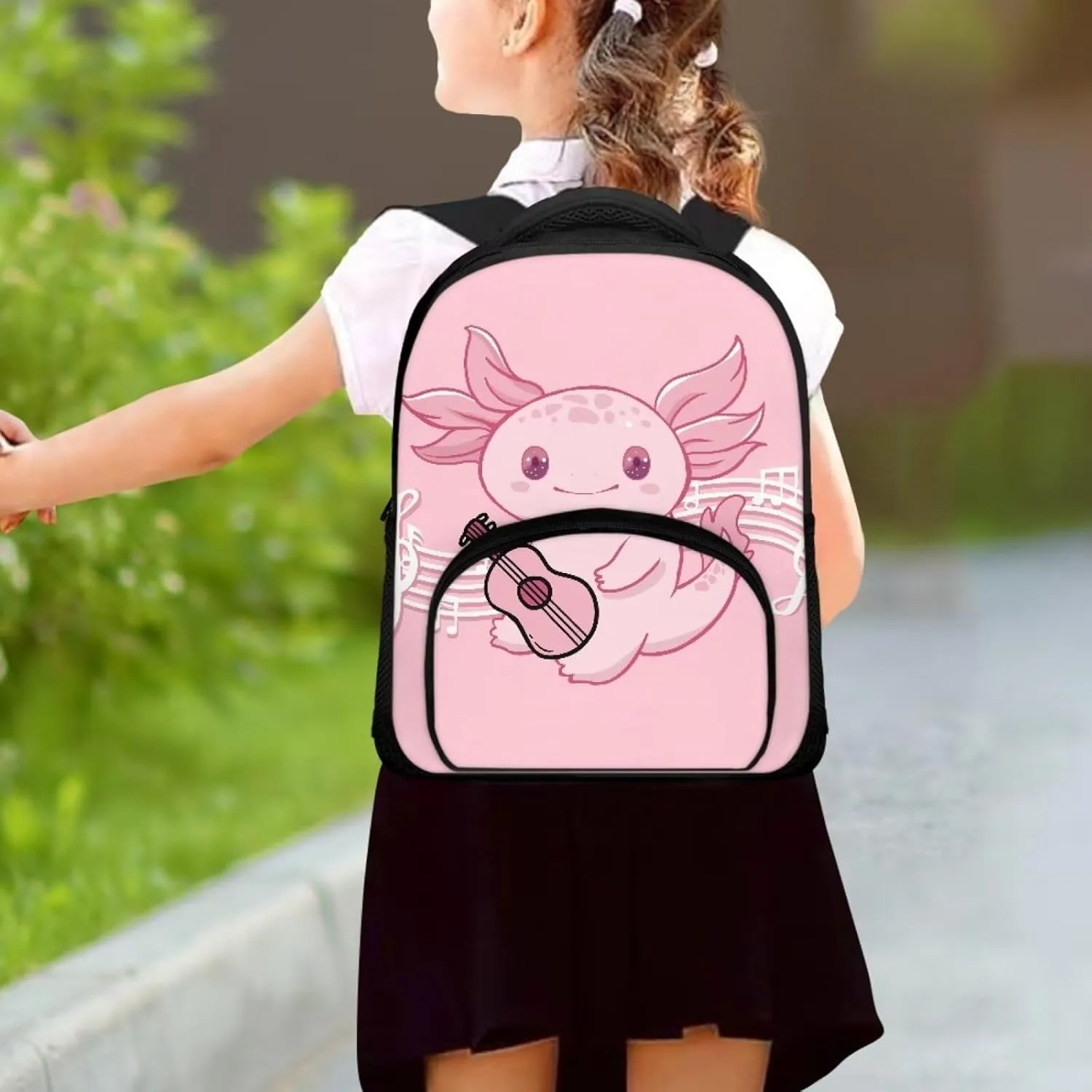 Axolotl Kids Backpack for Girls Grades 4 to 8 Boys Backpack Large Capacity Laptop Rucksack Multi-functional Daypack for Outdoor Picnic