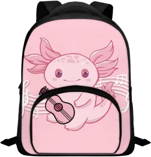 Axolotl Kids Backpack for Girls Grades 4 to 8 Boys Backpack Large Capacity Laptop Rucksack Multi-functional Daypack for Outdoor Picnic