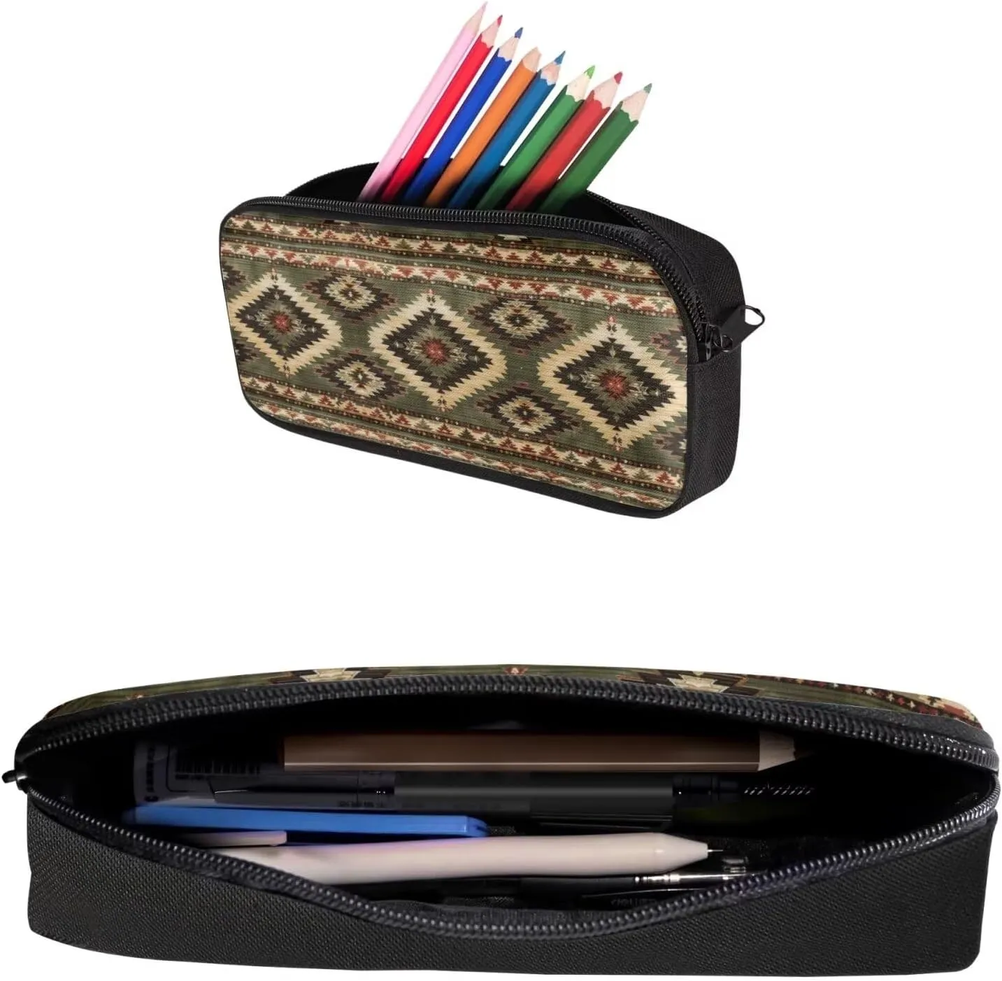 Aztec Boho School Bag and Lunch Bag Set for Boys Girls Backpack 10-12 Years Old Primary Middle School Bookbag With Lunch Box Pencil Case Teens Book Bags 6Th/7Th Grade Western Tribal