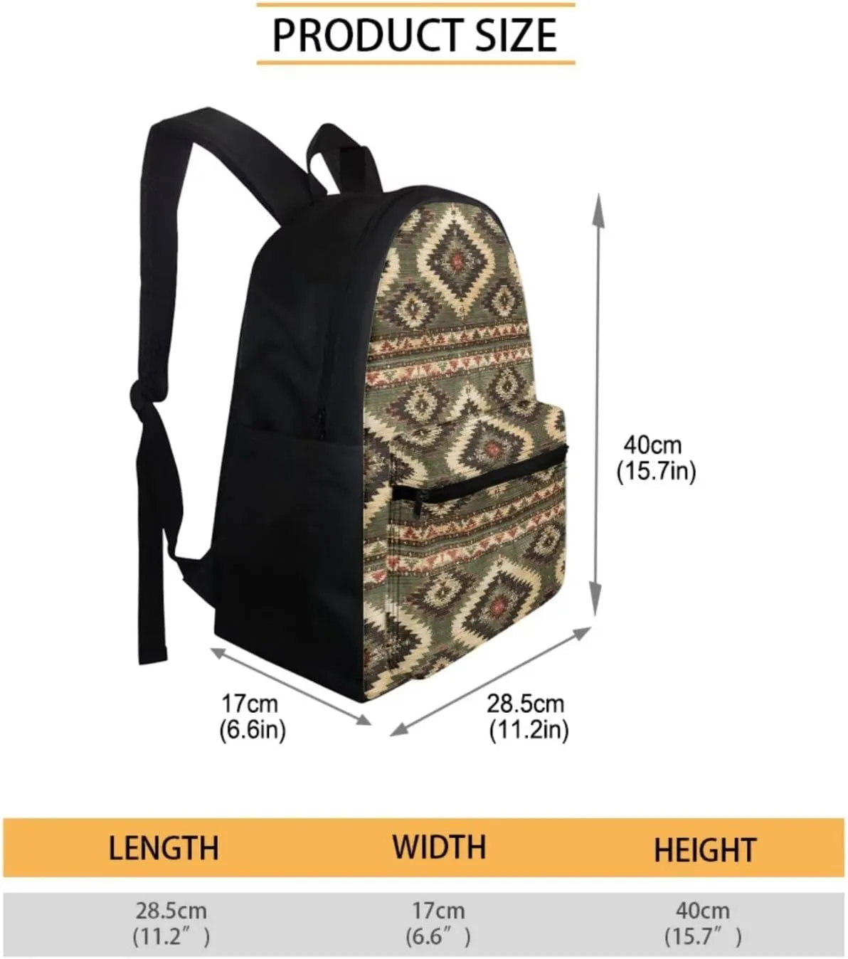 Aztec Boho School Bag and Lunch Bag Set for Boys Girls Backpack 10-12 Years Old Primary Middle School Bookbag With Lunch Box Pencil Case Teens Book Bags 6Th/7Th Grade Western Tribal