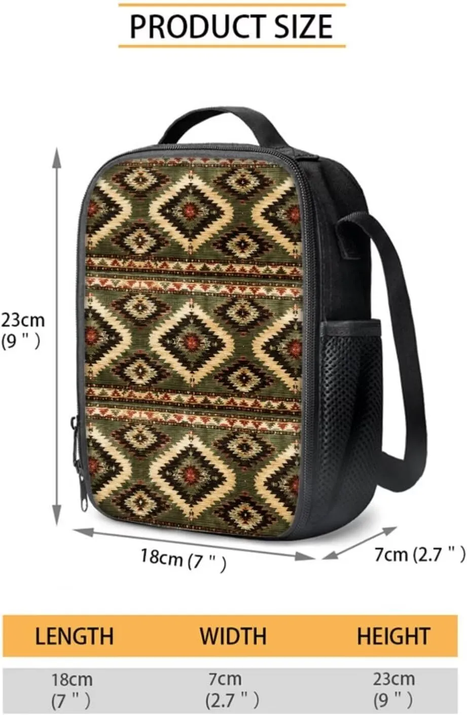 Aztec Boho School Bag and Lunch Bag Set for Boys Girls Backpack 10-12 Years Old Primary Middle School Bookbag With Lunch Box Pencil Case Teens Book Bags 6Th/7Th Grade Western Tribal