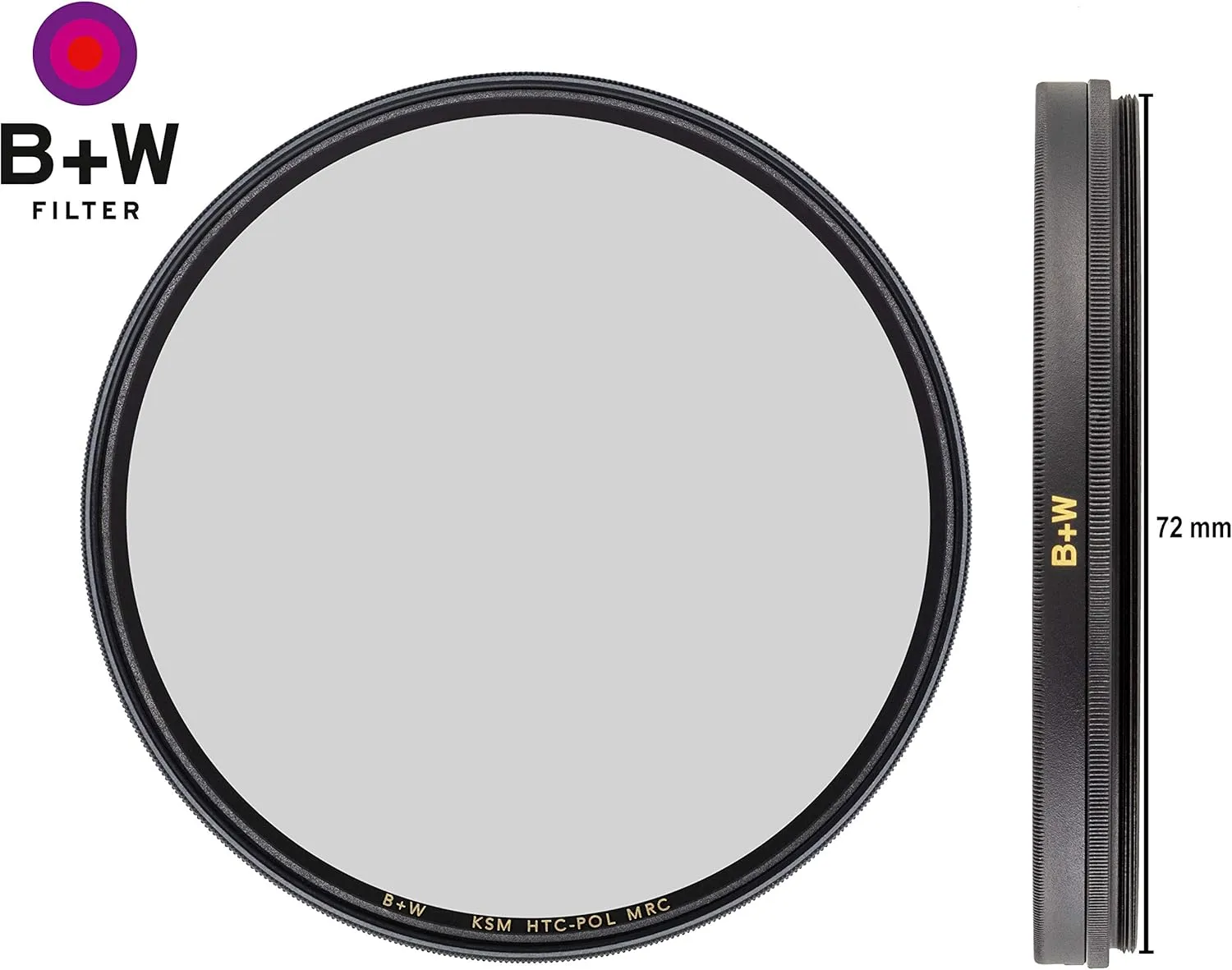B   W Circular Polarizer Kaesemann - Standard Mount (F-PRO), HTC, 16 Layers Multi-Resistant Coating, Photography Filter, 72 mm