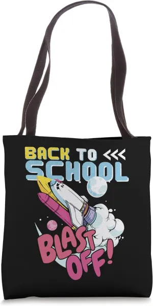 Back to School Blast Off Rocket Ship of Learning Education Tote Bag