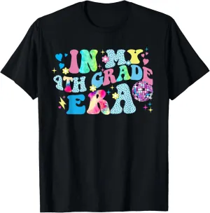 Back To School In My 4th-Grade Era For Kids Girls Era Groovy T-Shirt