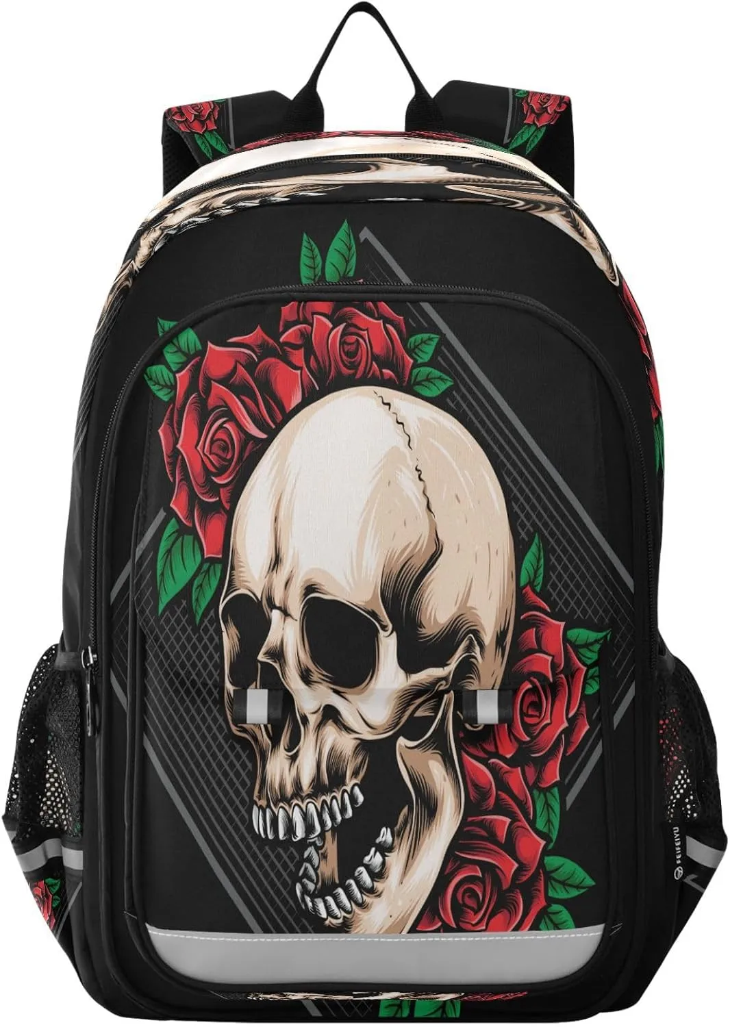 Backpack Bookbag School Bag Travel Bag Anger Skull Roses for Girls Boys Teen