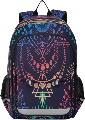 Backpack Bookbag School Bag Travel Bag Moon Phases Magical Astrology Spirituality Occultism for Girls Boys Teen