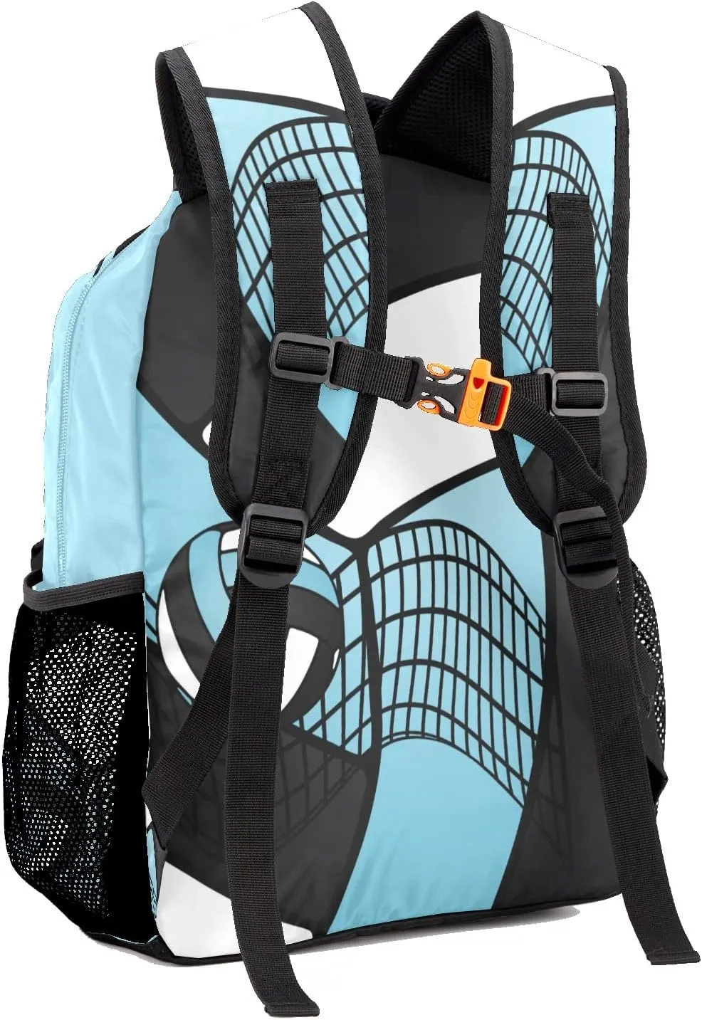 Backpack Custom Name Volleyball Blue Lightweight Waterproof Travel Bag for Hiking Camping, 12.2''(L) x 5.9''(W) x 16.5''(H)