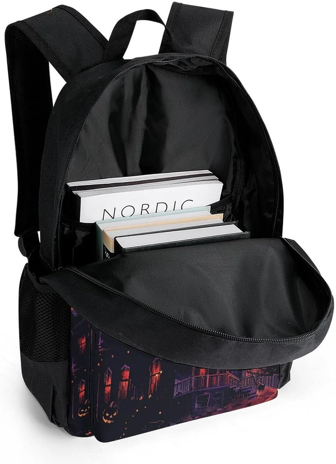 Backpack for Men Women Laptop Backpack Black Haunted House Casual Daypack Laptop Bag for Travel, 42x30.5cm