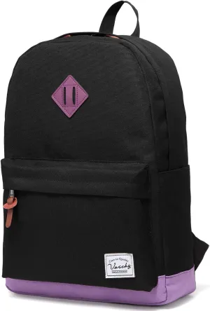 Backpack for Men Women,VASCHY Classic Water-resistant Lightweight Travel School Backpack Casual Daypack