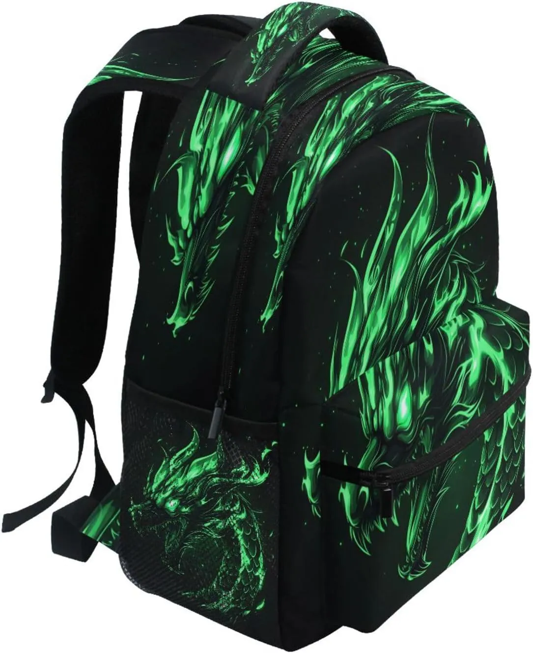 Backpack School Bookbag Travel Bag Angry Green Dragon for Girls Boys Teen