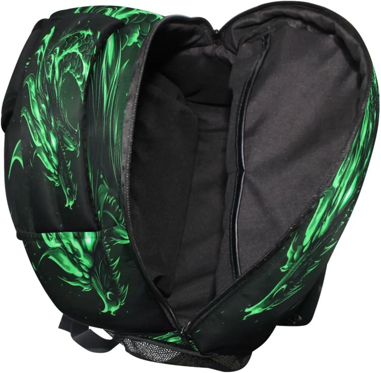 Backpack School Bookbag Travel Bag Angry Green Dragon for Girls Boys Teen
