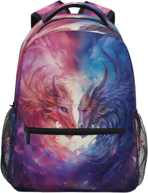 Backpack School Bookbag Travel Bag Two Dragon for Girls Boys Teen